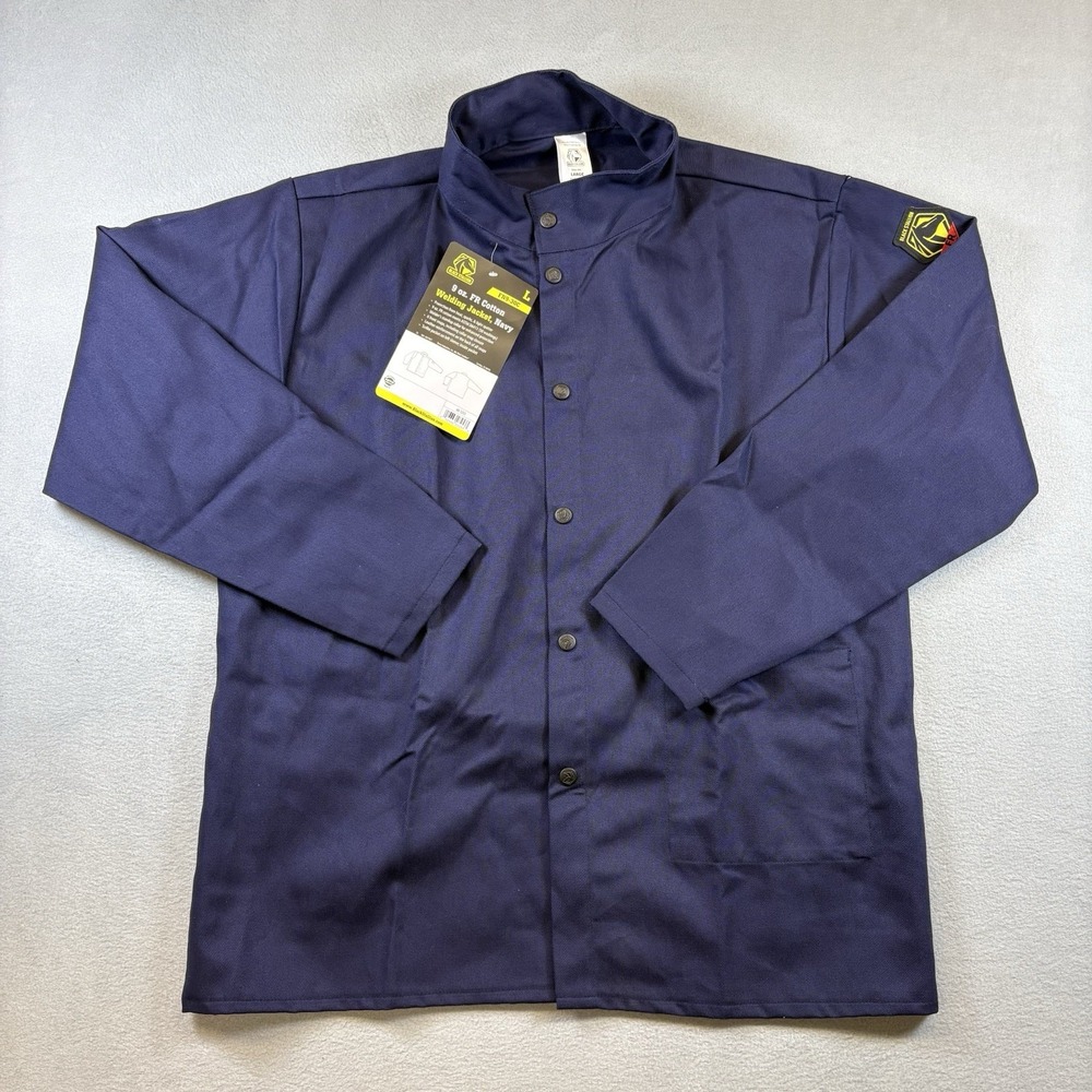 Black Stallion FN9-30C Welding Jacket Large 9 oz FR Cotton Flame Resistant NWT